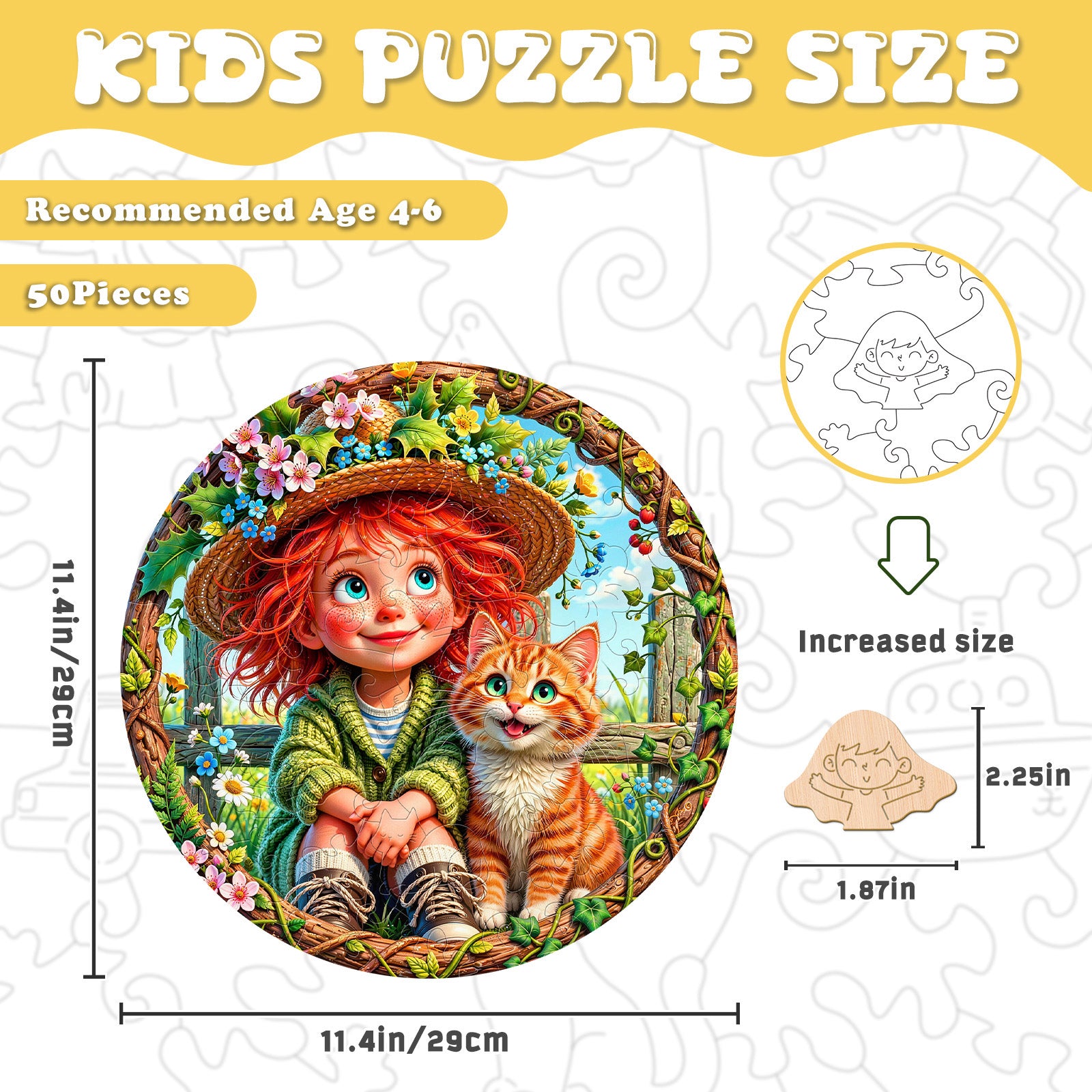Spring Kitty Friends 50 Pieces Children Puzzles