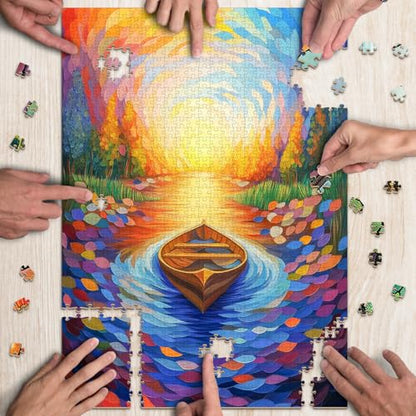 Stained Glass River Puzzles for Adults 1000 Pieces