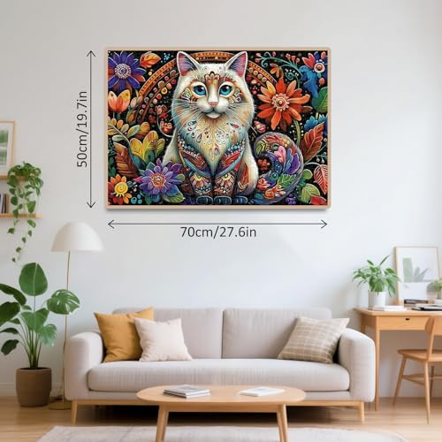 Garden Cat 1000 Piece Wood Puzzle Adult Brain Teaser - Aeekdook