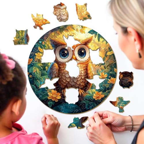 Cute Owl 50 Piece Wood Puzzle Educational Toy - Aeekdook
