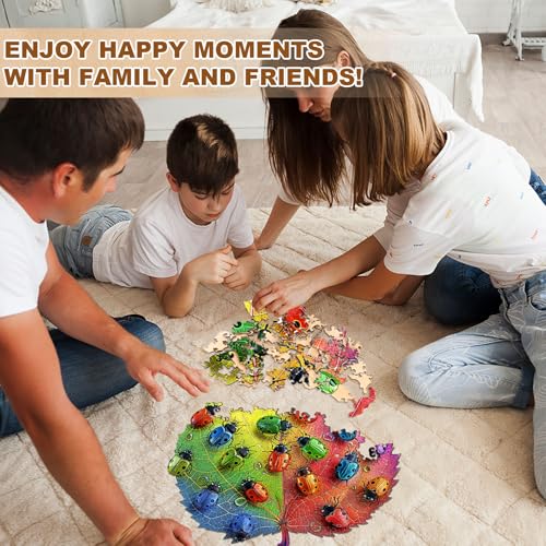 Colorful Ladybird Unique Shape Wood Puzzle Lucky Bug - Aeekdook