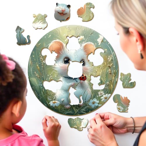 Woodland Mouse 50 Piece Kids Wood Puzzle - Aeekdook