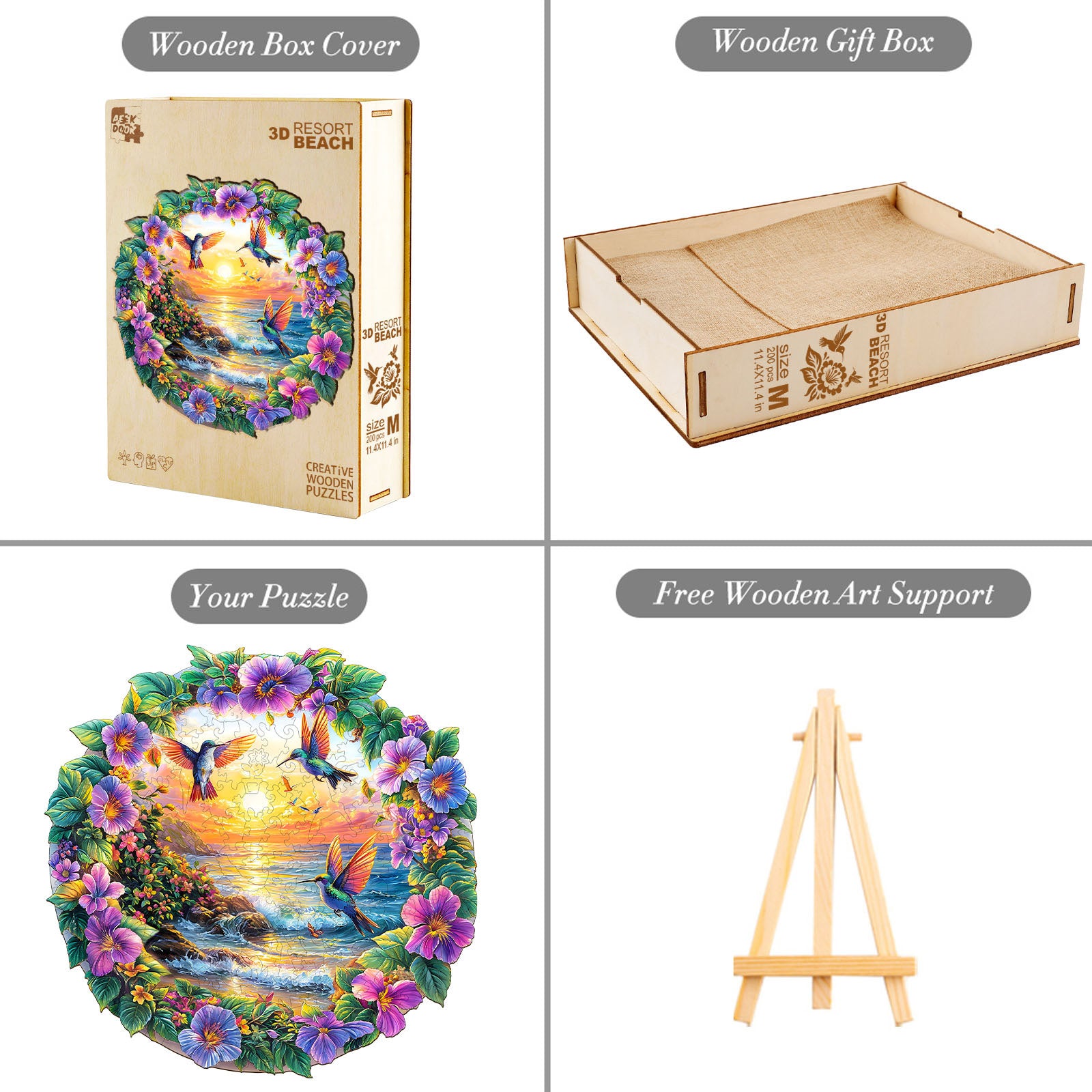 Resort Beach 3D Wood Puzzle Tropical Summer Decor - Aeekdook