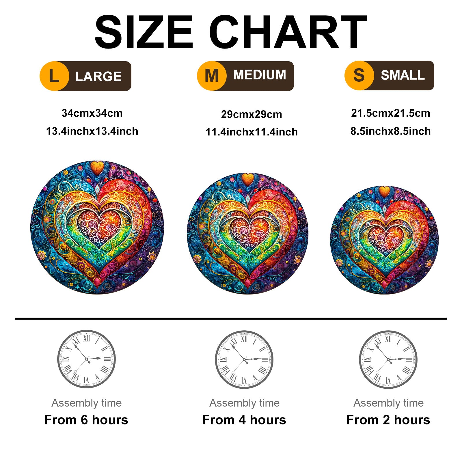 Mandala Heart Unique Shape Wood Puzzle Love Gift - Aeekdook