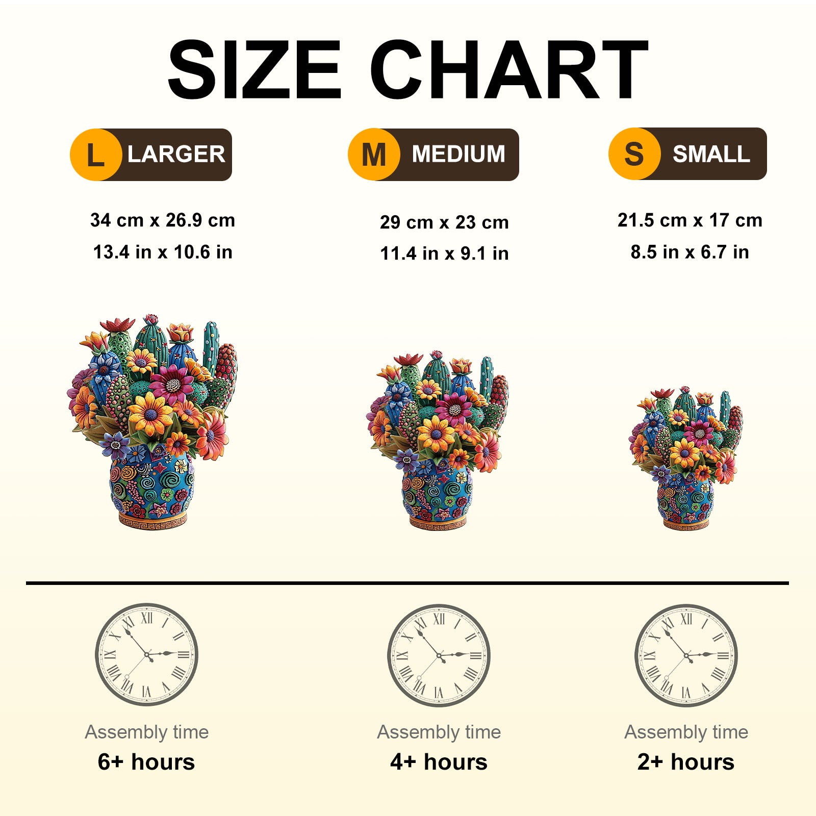 Blooming Cactus Wooden Puzzles for Adults