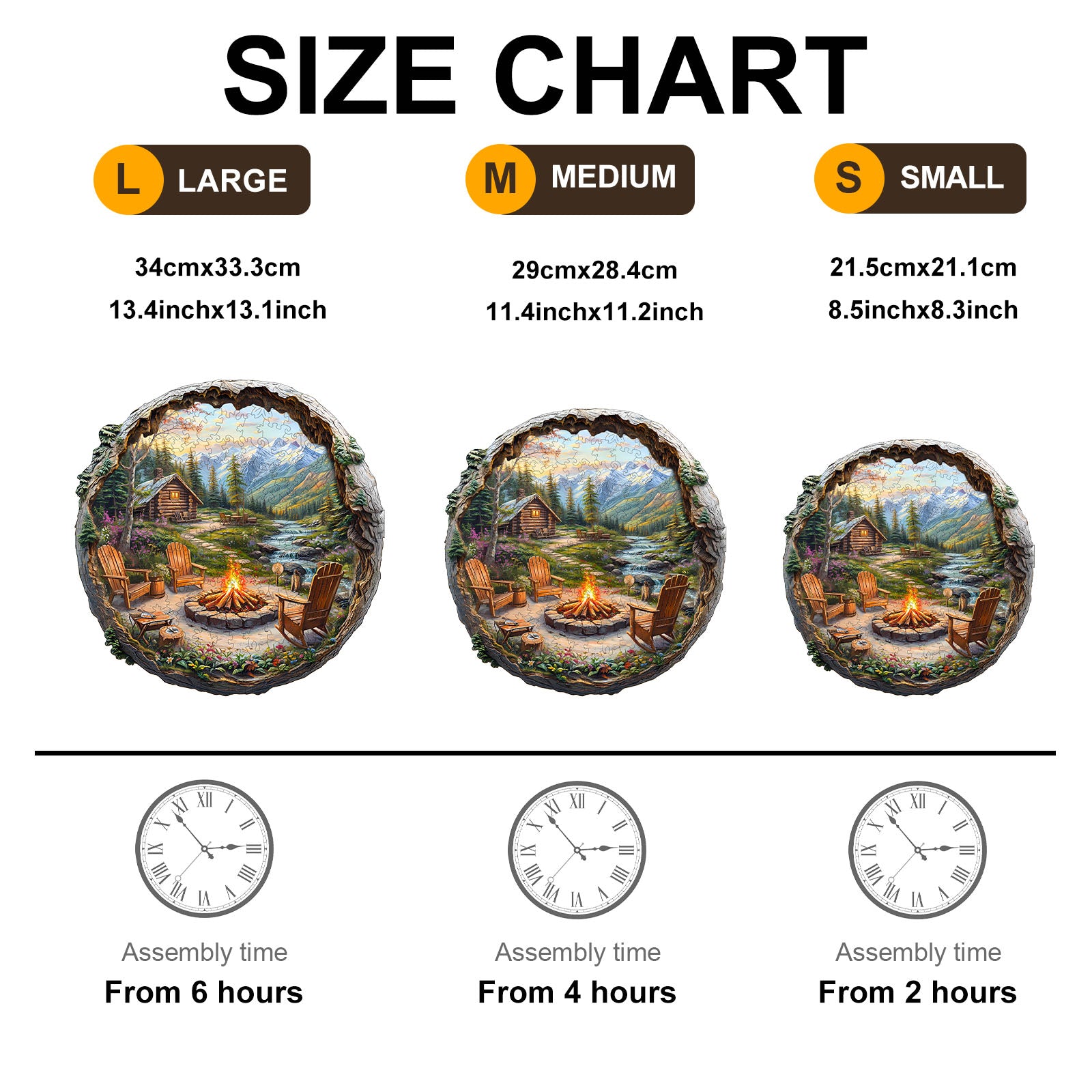 Outdoor Bonfire Wood Puzzle Camping & Nature Art - Aeekdook