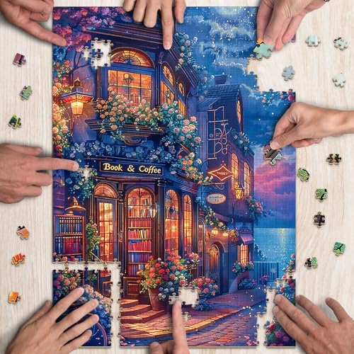 Street Landscape 1000 Piece Wood Puzzle City Scenery - Aeekdook