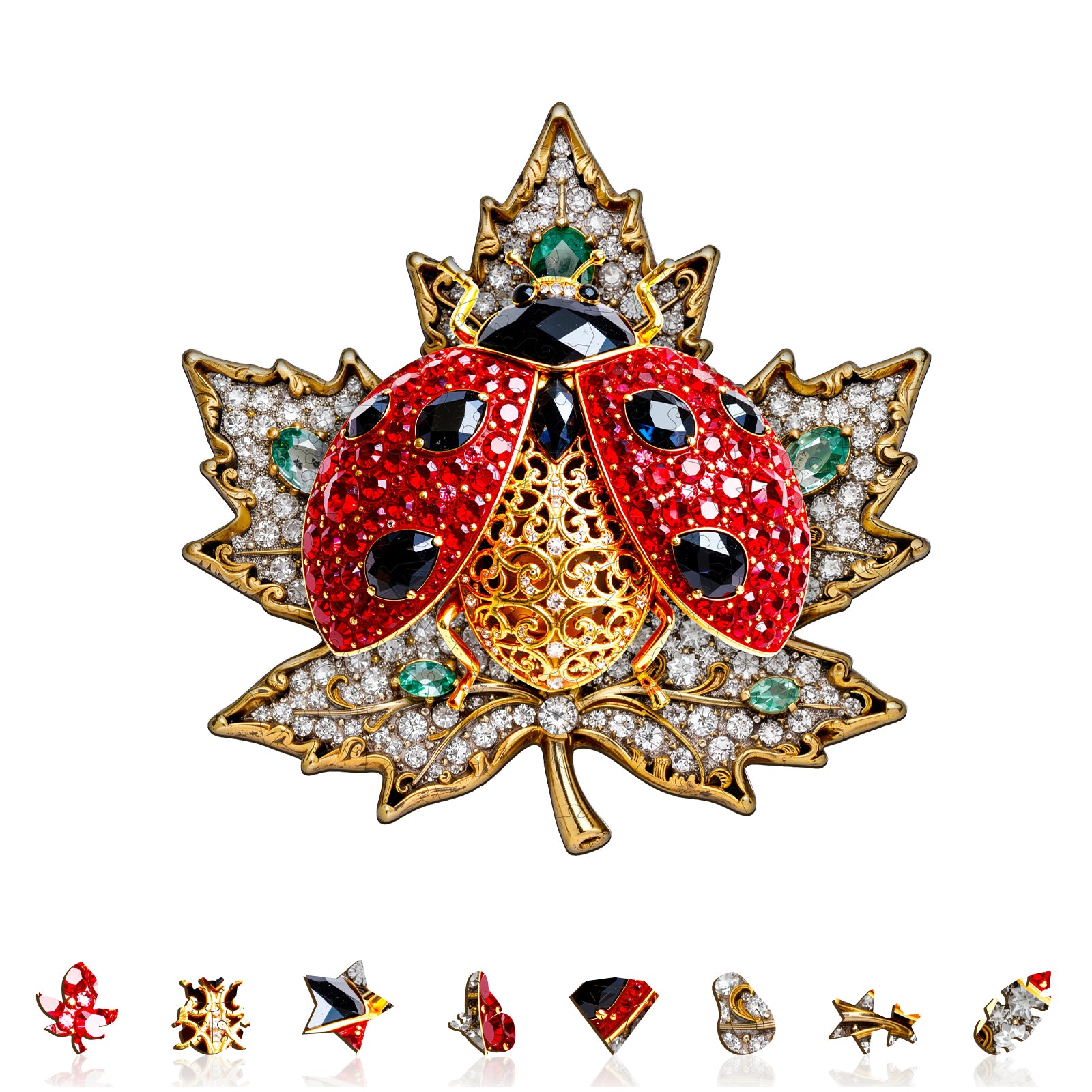 Gem Ladybug Wood Puzzles for Adults - Aeekdook