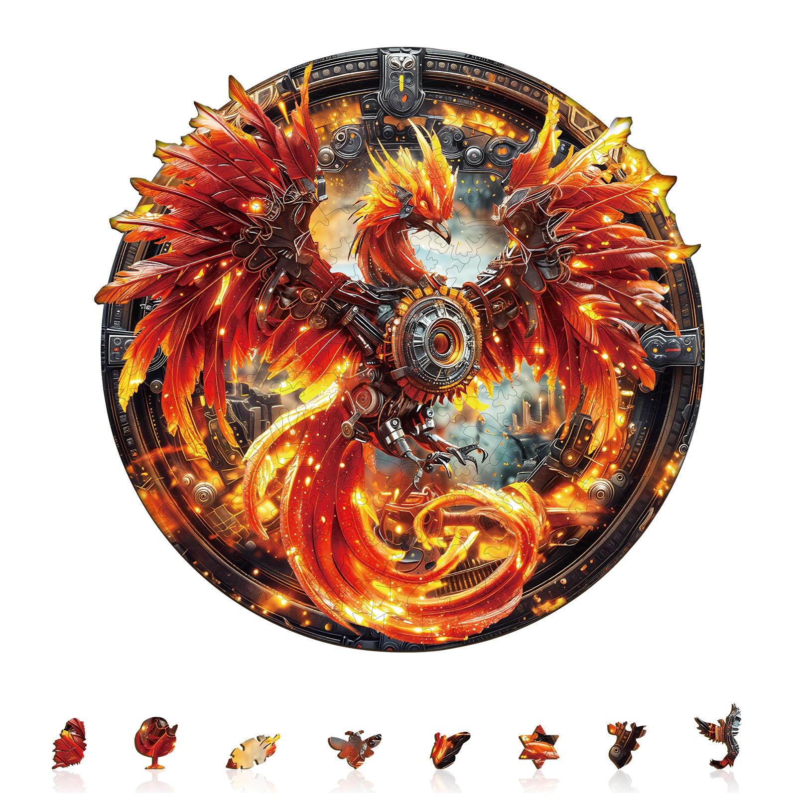 Mechenical Fire Phoenix Wooden Jigsaw Puzzles - Aeekdook