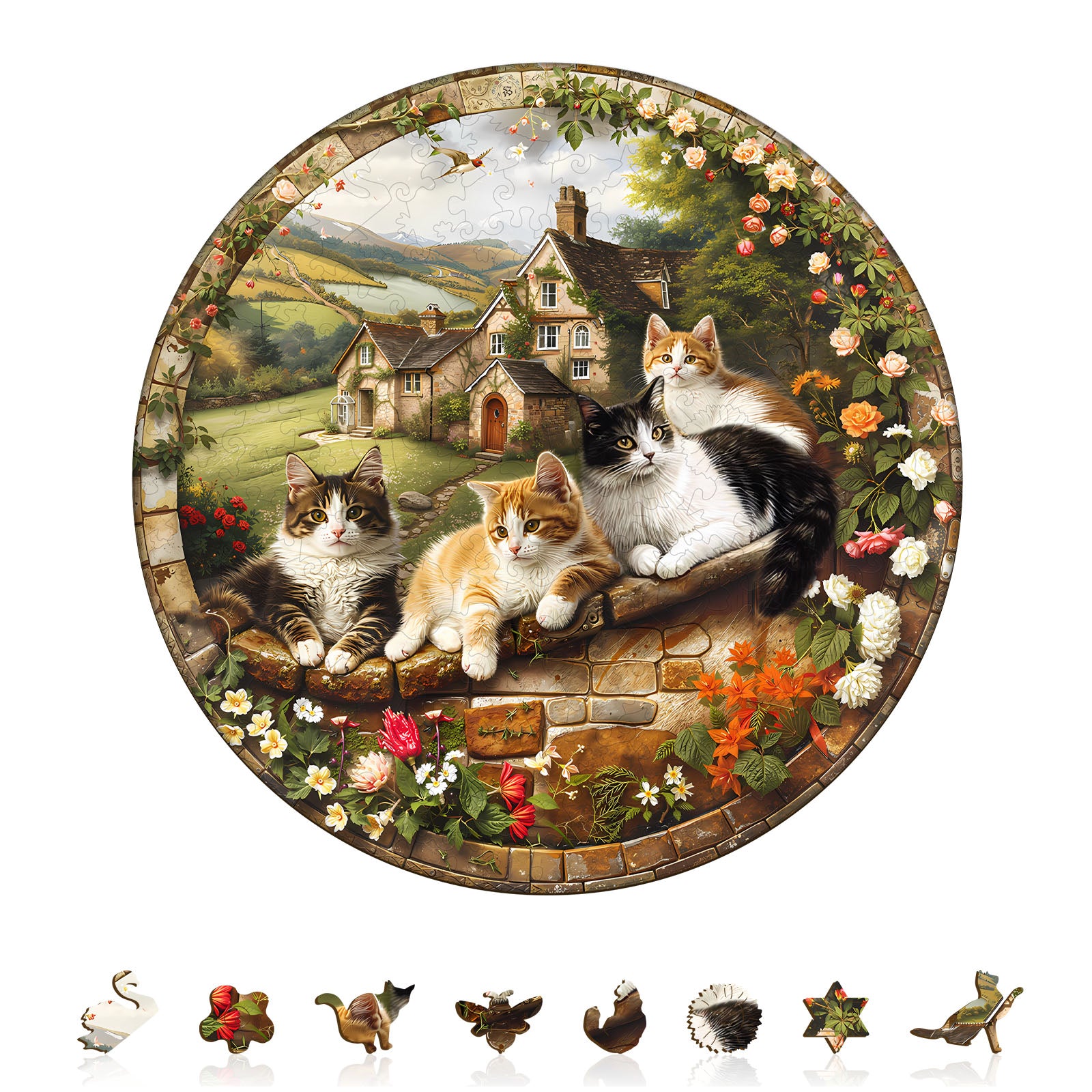 Kitten Manor Wooden Jigsaw Puzzles for Adults - Aeekdook