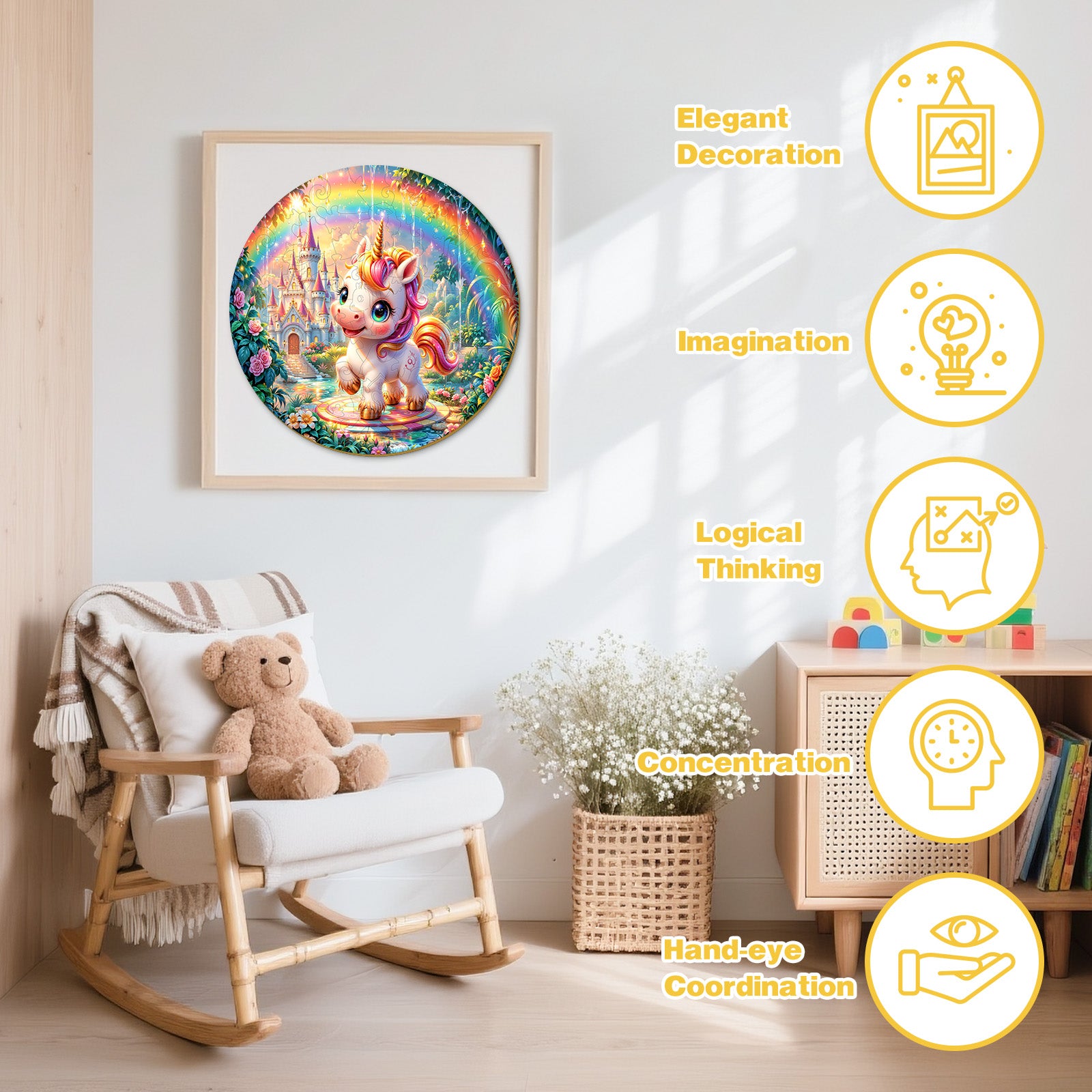 Fairy Unicorn 50 Piece Wood Puzzle for Kids Ages 4-8