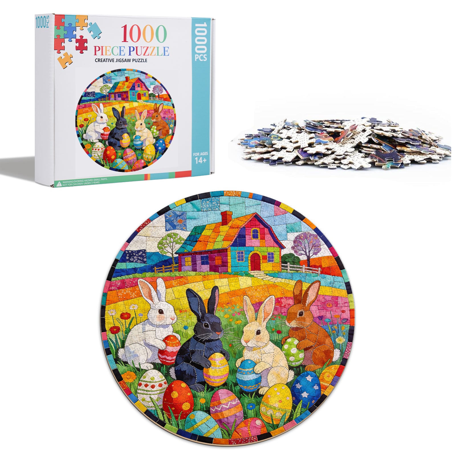 Patchwork Easter Bunny 1000 Piece Jigsaw Puzzles