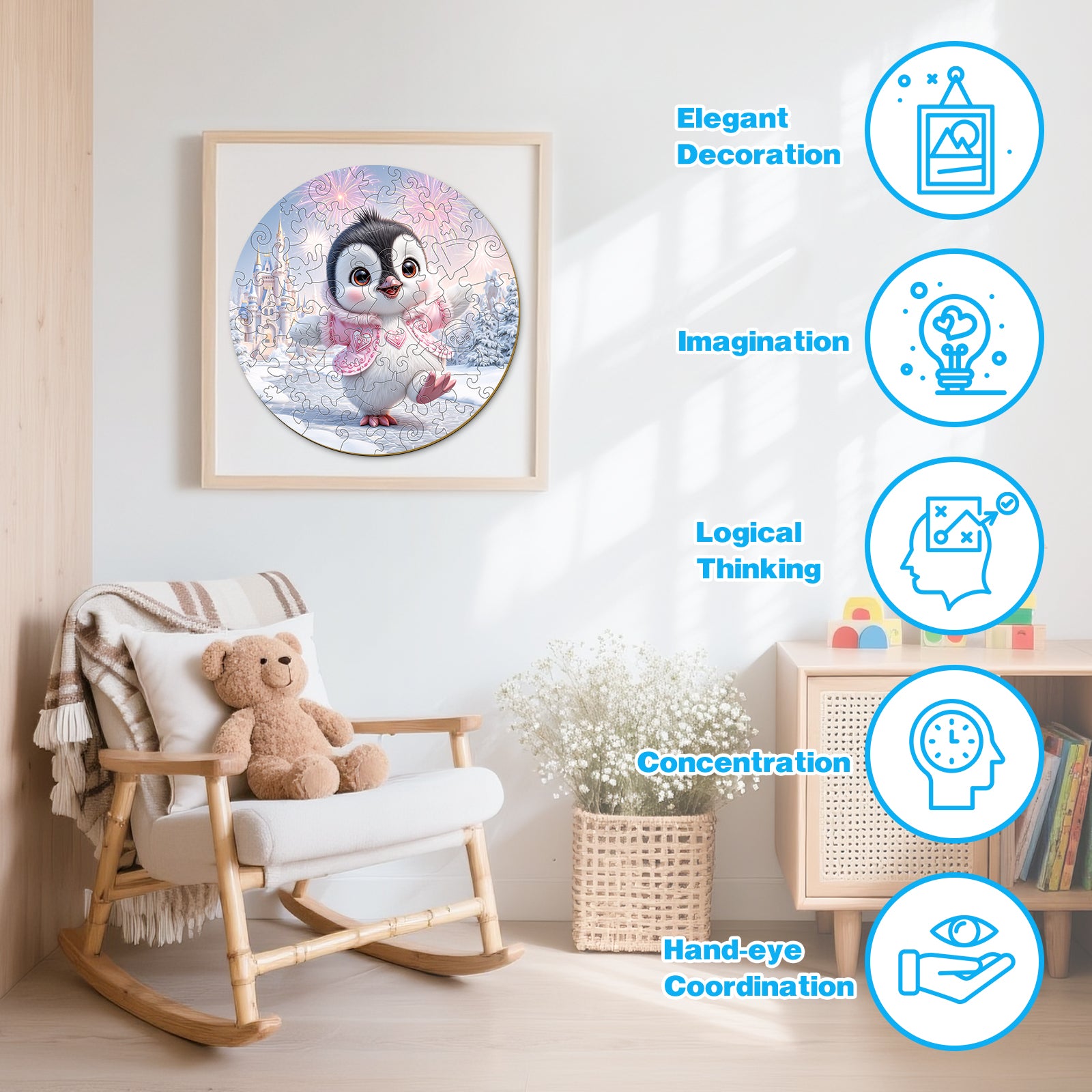 Fairy Penguin Arctic Wooden Puzzle for Children - Aeekdook