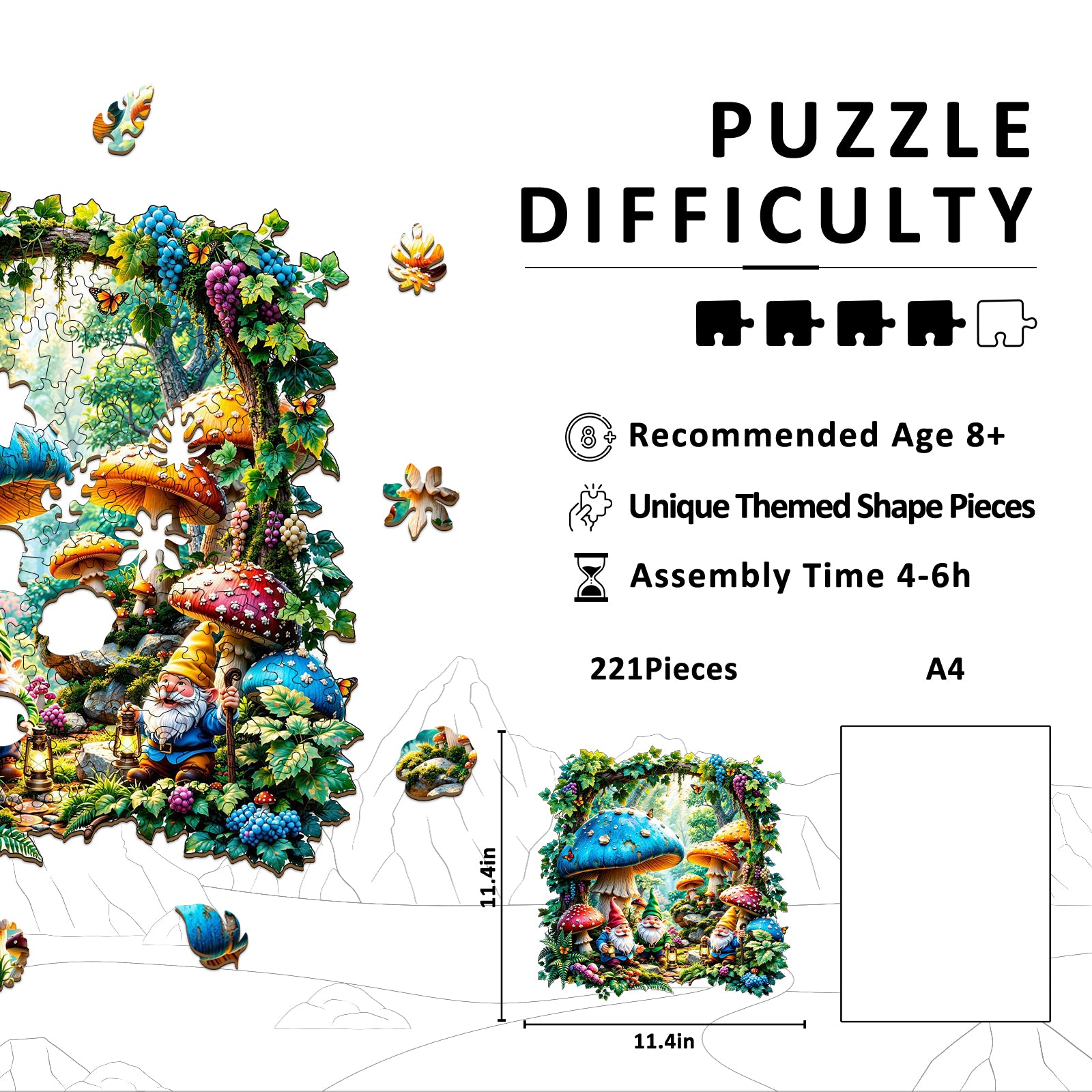 Magic Forest Wooden Jigsaw Puzzles for Adults