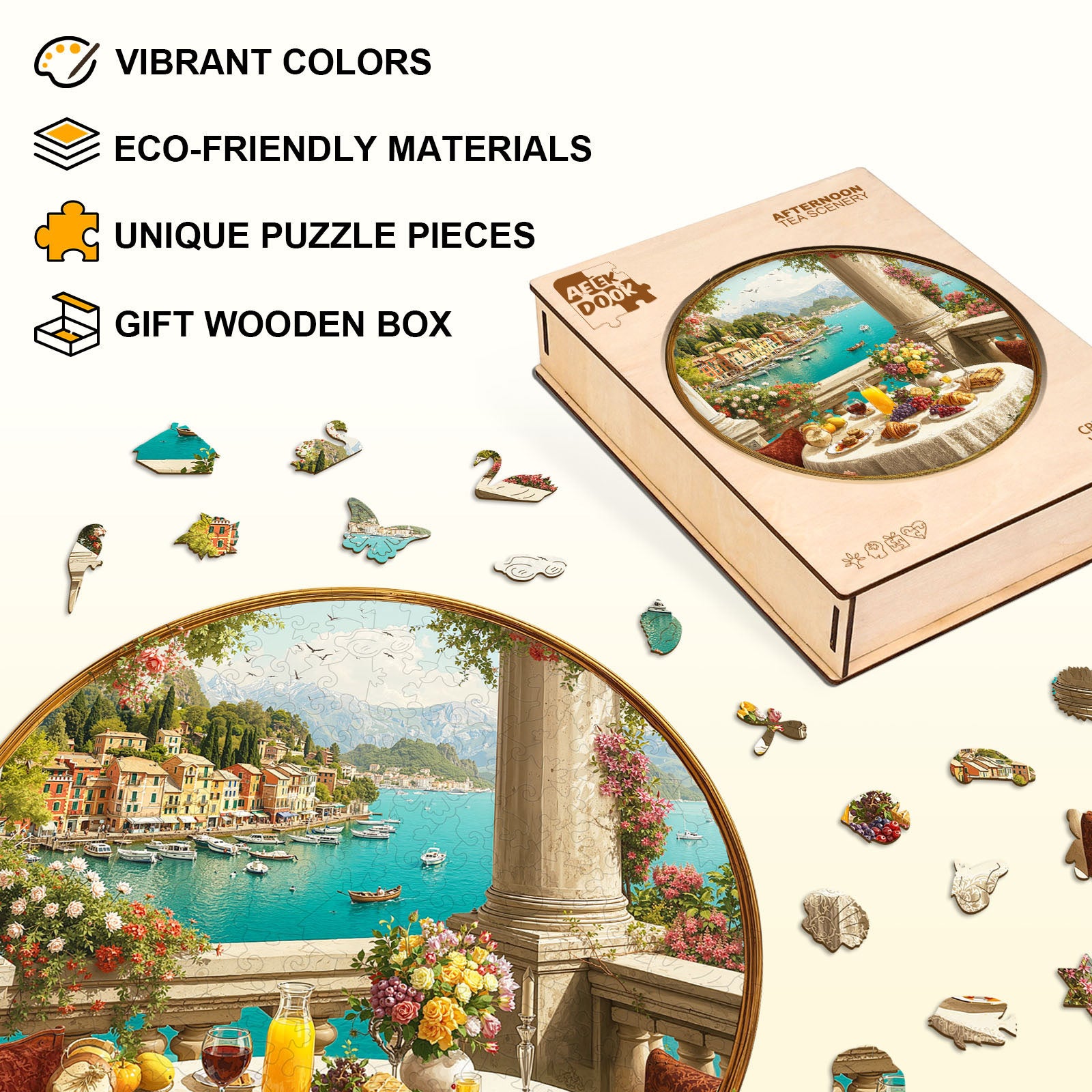Afternoon Tea Scenery Wood Puzzles for Adult - Aeekdook