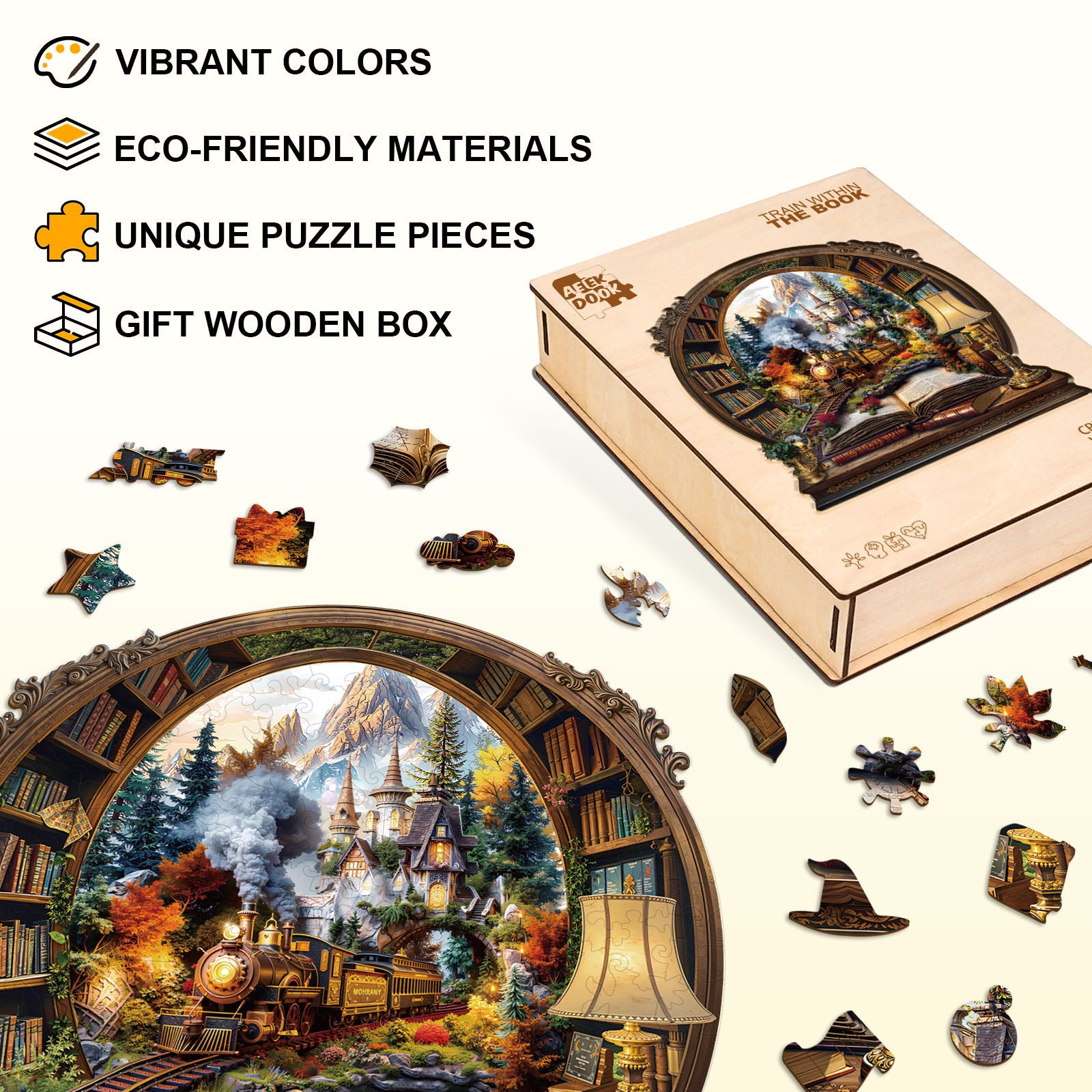 Journey Beyond the Pages Wooden Puzzle for Adults - Aeekdook