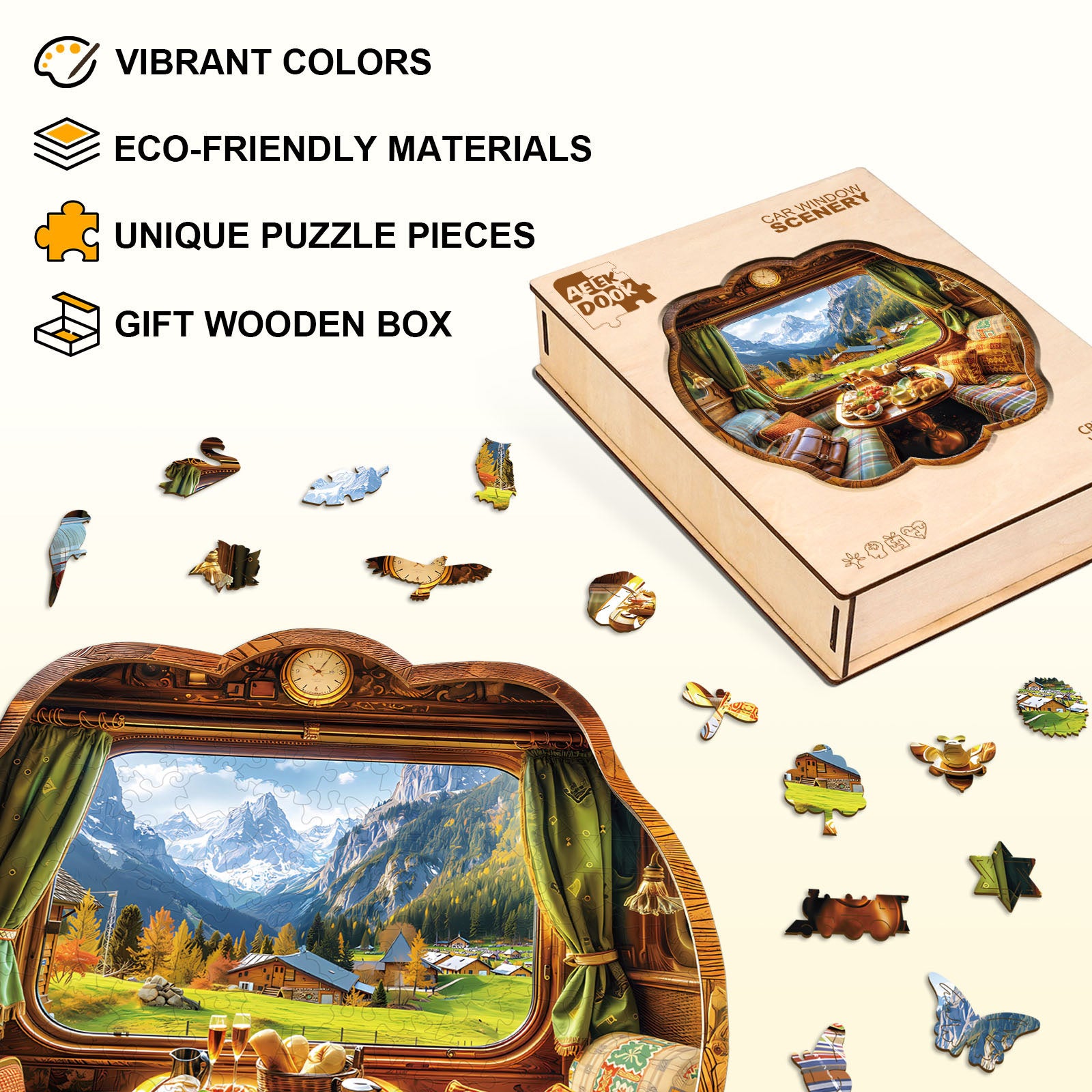 Tranquil Journey Wooden Jigsaw Puzzles for Adults - Aeekdook