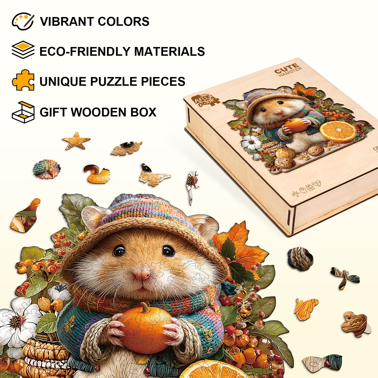Cute Hamster Wooden Puzzles for Adults - Aeekdook
