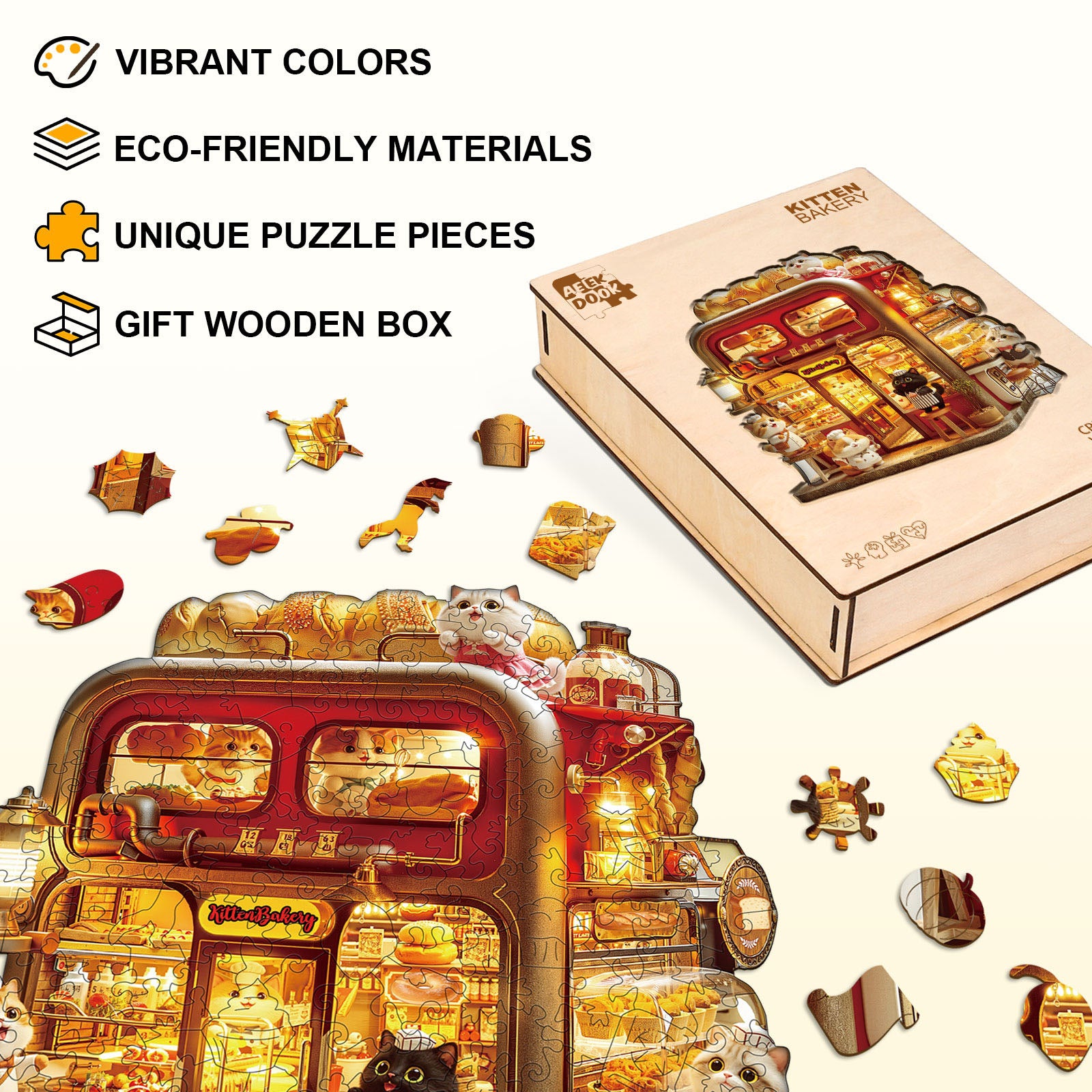 Kittery Bakery Wood Puzzle for Adults - Aeekdook