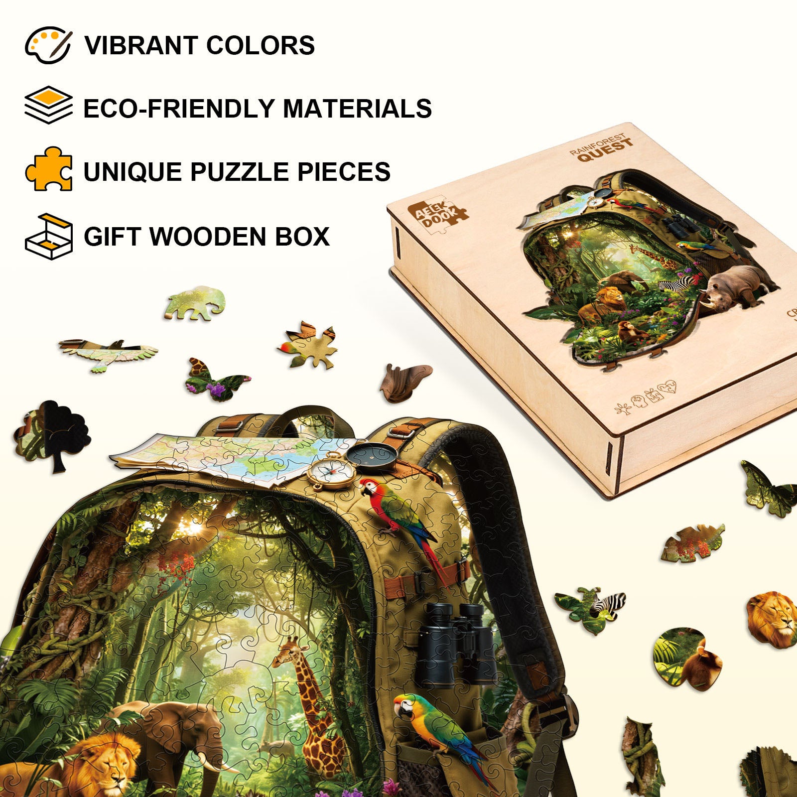 Peak African Safari Wooden Puzzle for Adults - Aeekdook