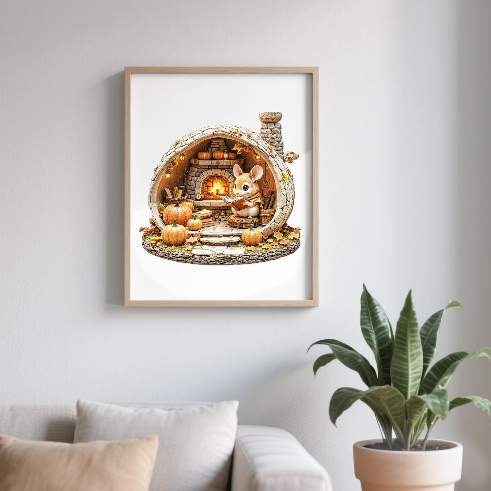 Mouse's Walnut House Unique Shape Wood Puzzle - Aeekdook