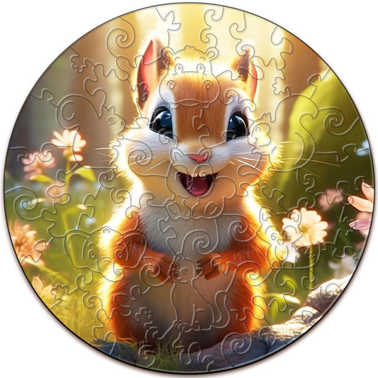 Cute Squirrel Wooden Puzzle 50 Pieces for Kids Ages 4-8