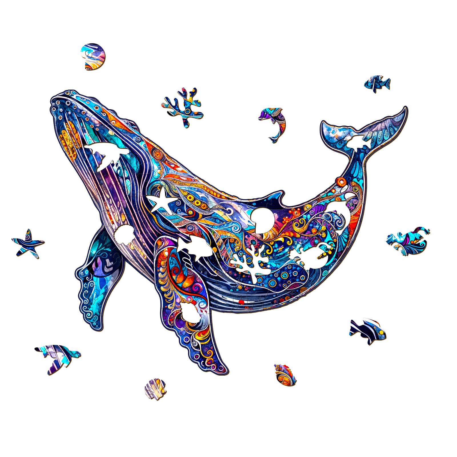 Blue Whale Wood Puzzles Adult