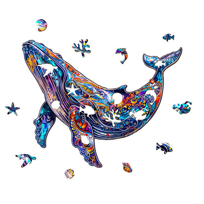 Blue Whale Wood Puzzles Adult