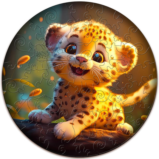 Cute Leopard 50 Pieces Kids Wooden Jigsaw Puzzles for Kids Ages 3-7