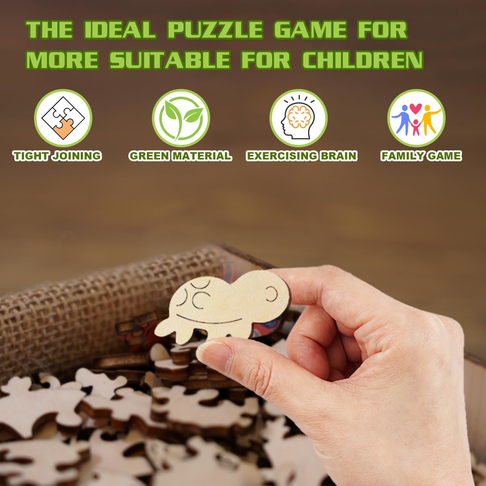 Baby Sea Turtle 50 Piece Wood Puzzle for Toddlers - Aeekdook