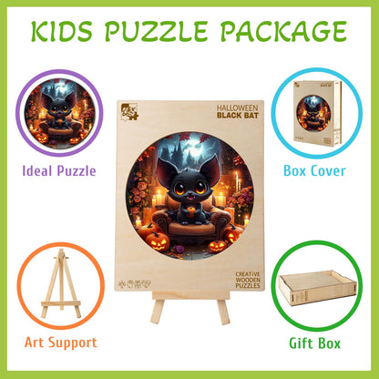 Halloween Black Bat 50 Pieces Children Puzzles