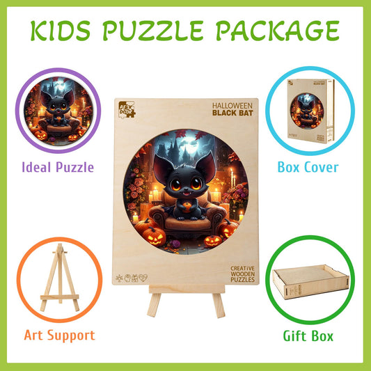 Halloween Black Bat 50 Pieces Children Puzzles