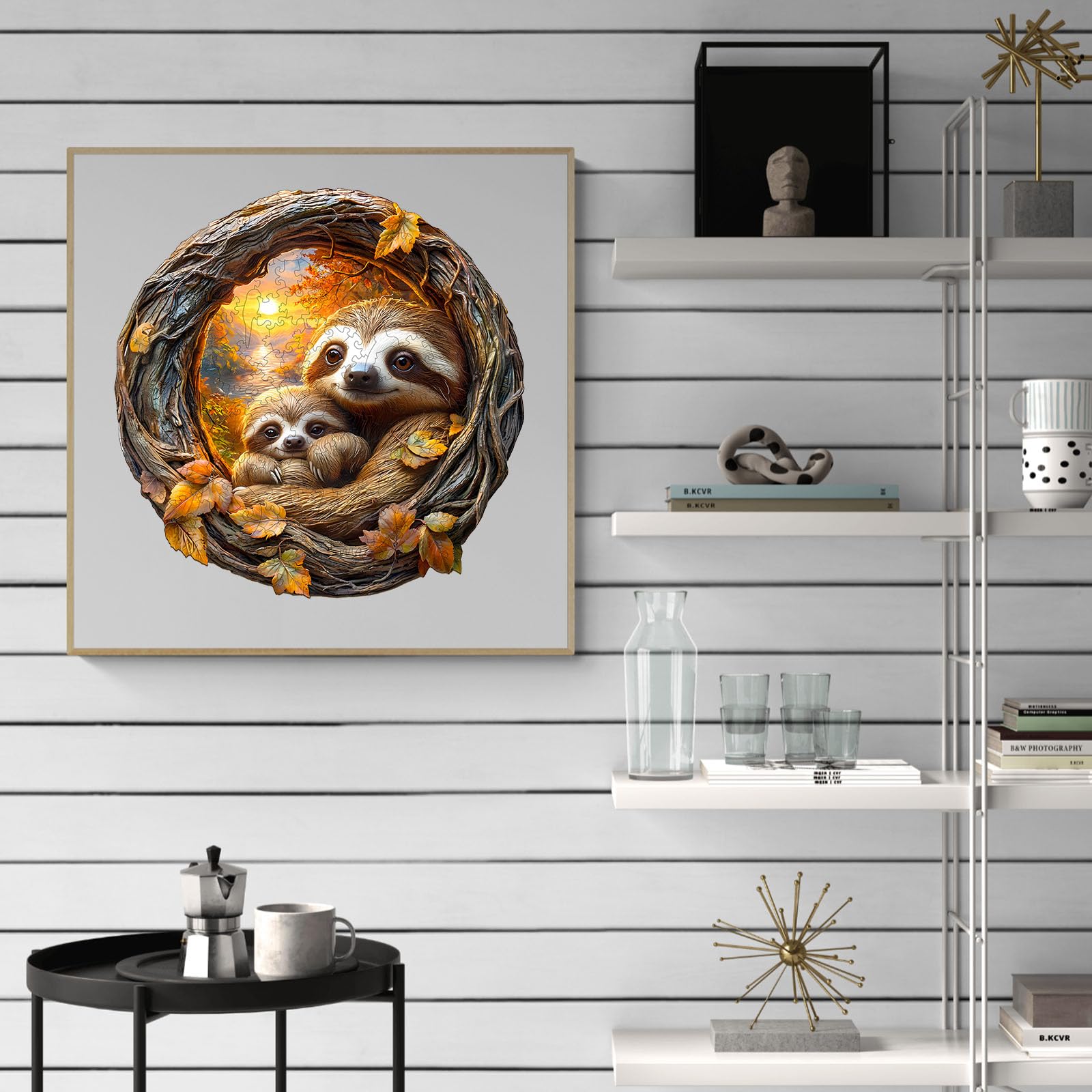 3D Parent-Child Sloth Wood Puzzle Family Bonding - Aeekdook