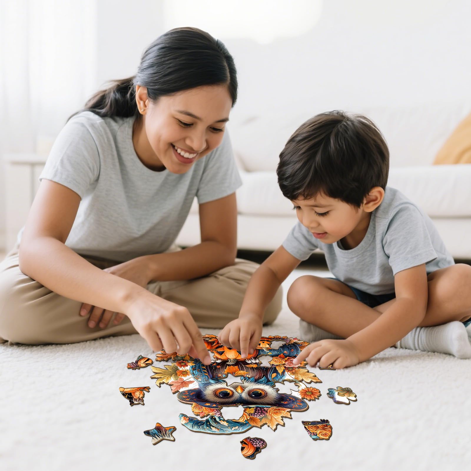 Halloween Owl Wood Puzzle Spooky Night Holiday Gift - Aeekdook