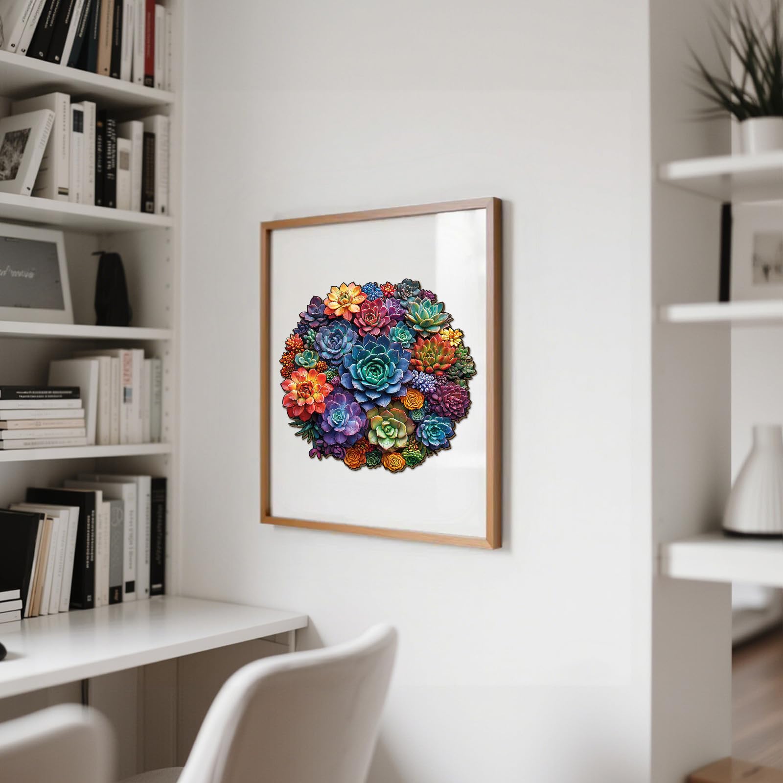 Mandala Succulent Unique Shape Wood Puzzle for Zen - Aeekdook