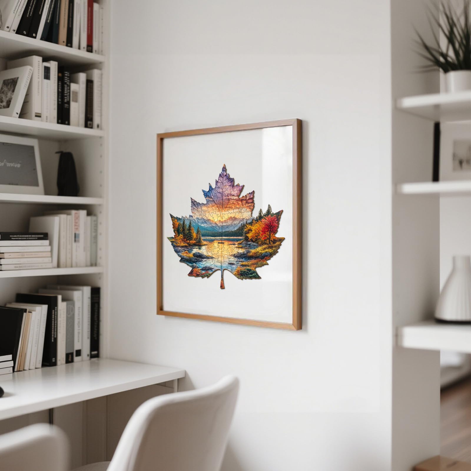 Sunset Maple Wood Puzzle Autumn Landscape Artwork - Aeekdook