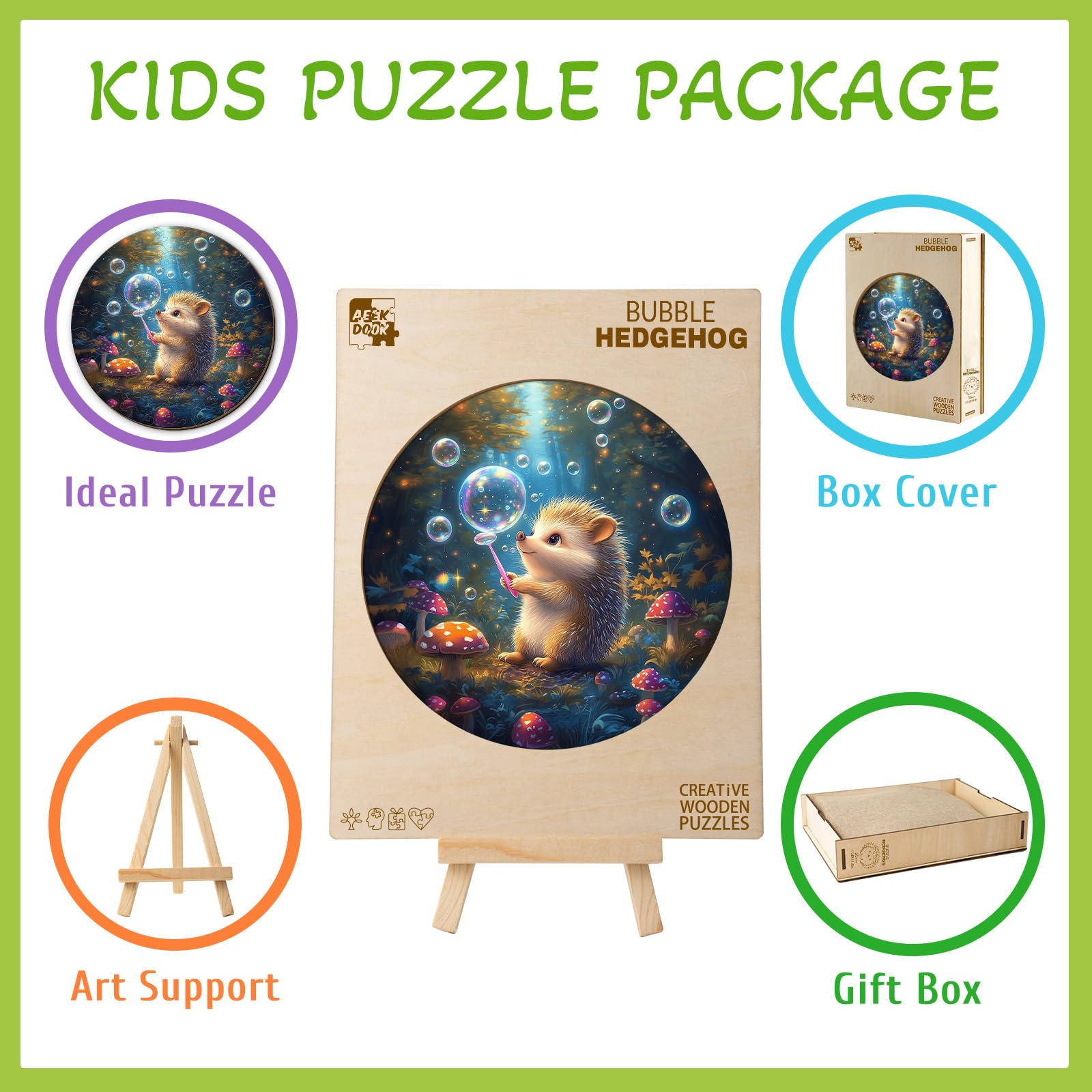 Bubble Hedgehog 50 Pieces Children Puzzles - Aeekdook