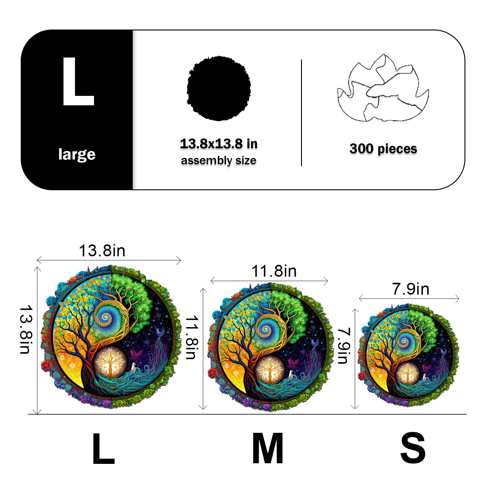 Tree of Life Yin Yang Wood Puzzle Spiritual Gift - Aeekdook