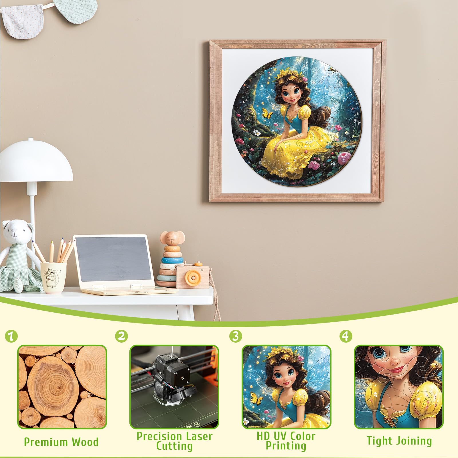 Forest Princess 50 Pieces Kids Wood Puzzle - Aeekdook