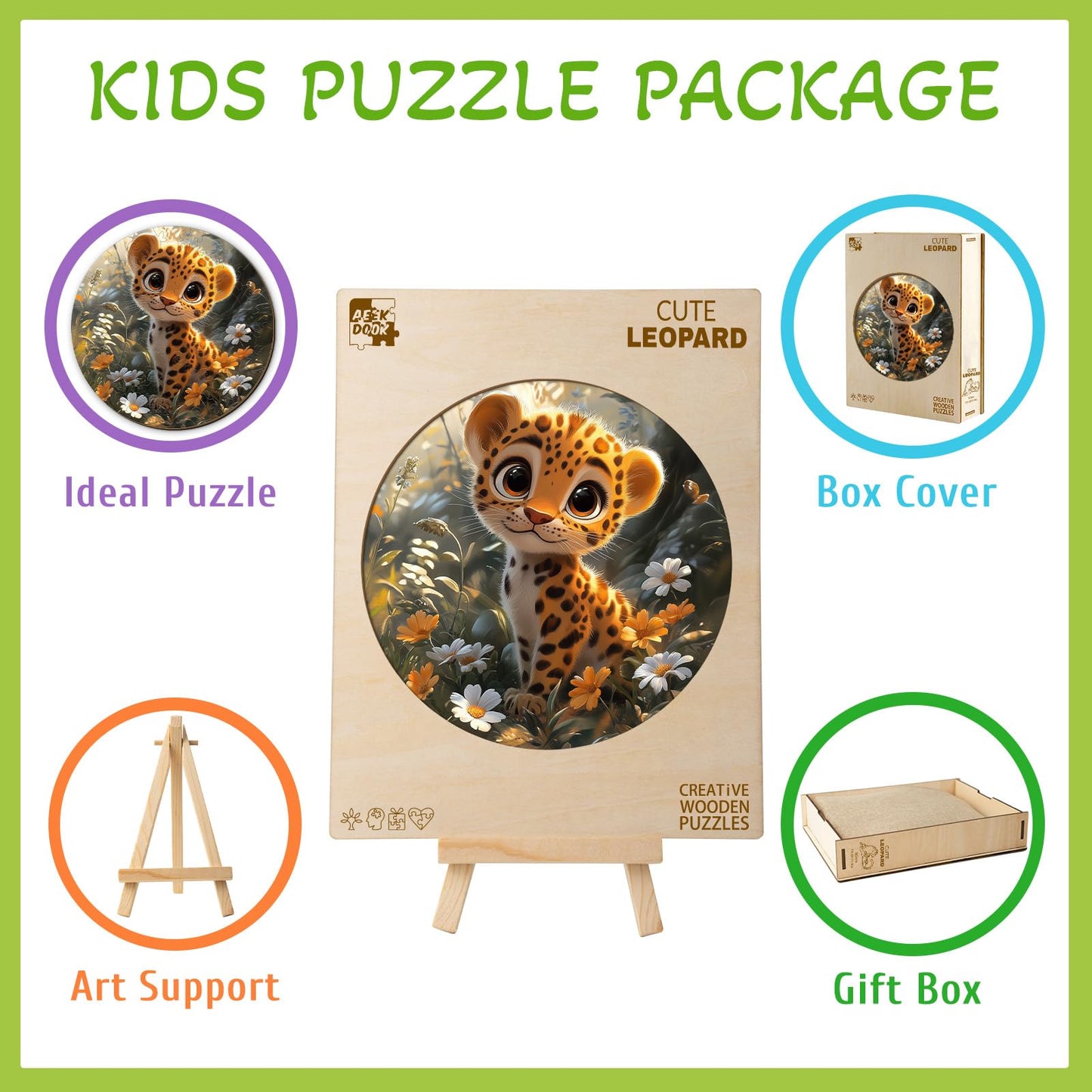 Cute Leopard 50 Pieces Kids Puzzle