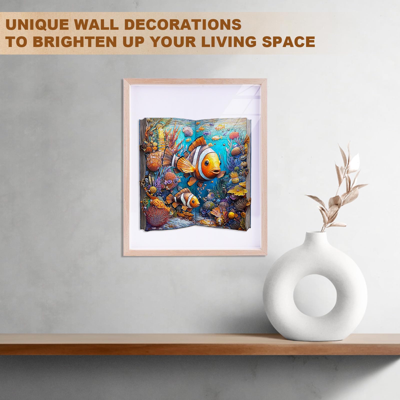 Ocean Clownfish Wood Puzzle Colorful Marine Life - Aeekdook
