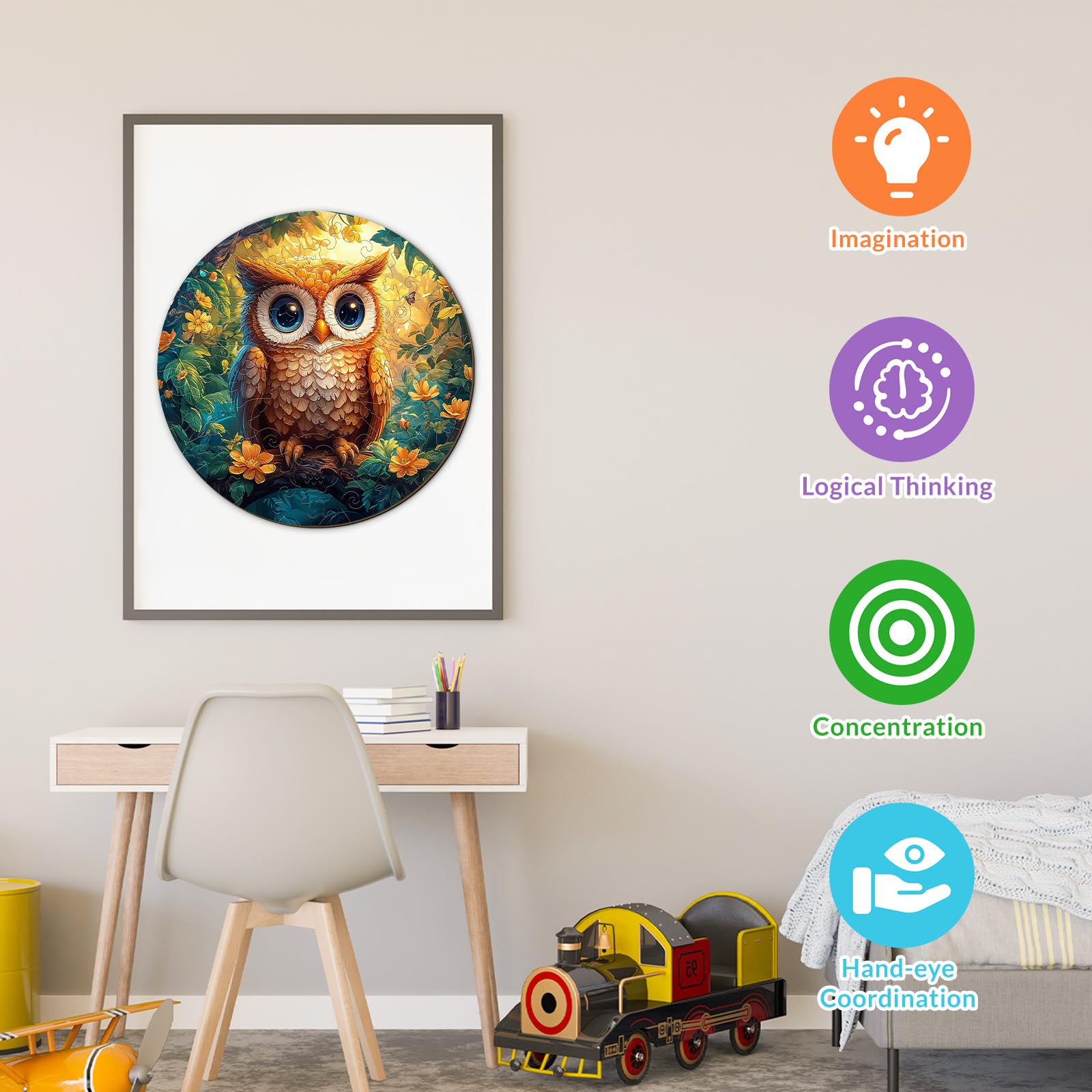 Cute Owl 50 Piece Wood Puzzle Educational Toy - Aeekdook