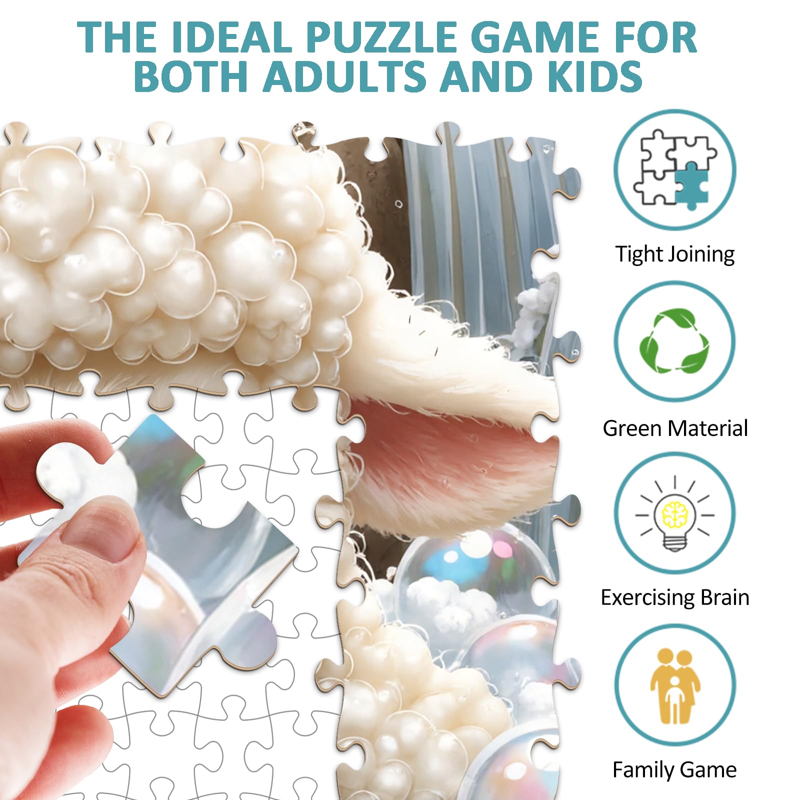 Sheep Animal 1000 Piece Wooden Jigsaw Puzzle - Aeekdook