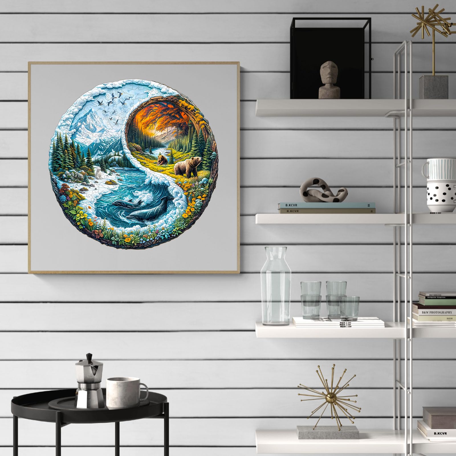 Yin Yang Glacial Forest Unique Shape Wood Puzzle - Aeekdook