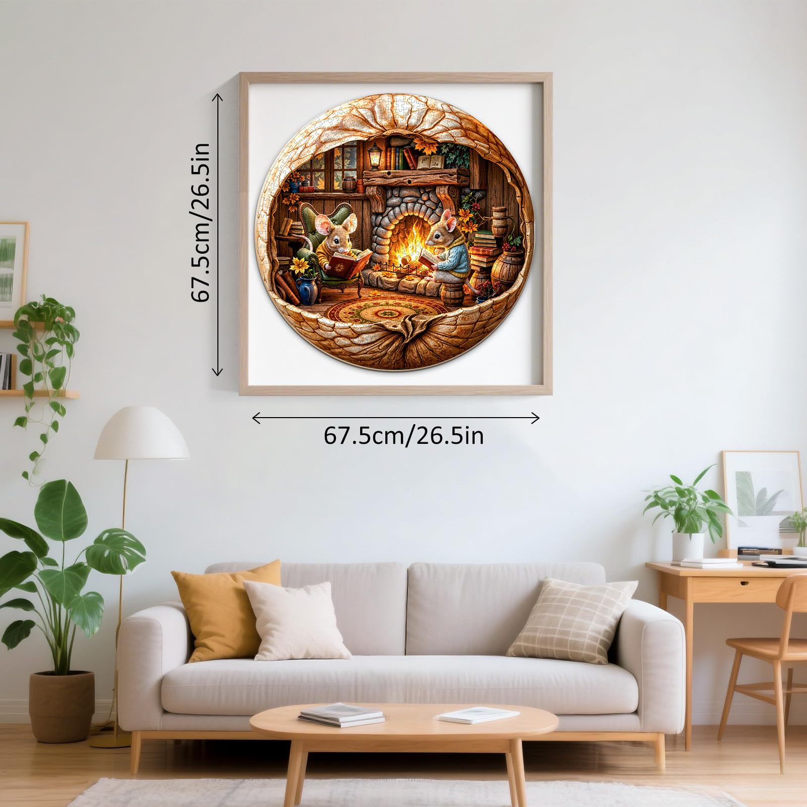 Fall Mouse 1000 Piece Wood Puzzle Autumn Theme - Aeekdook