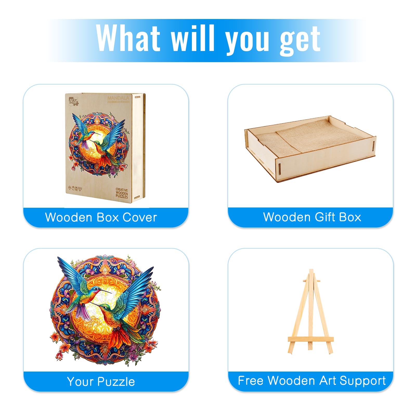 Hummingbird Wood Puzzle for Adults Nature Lovers - Aeekdook