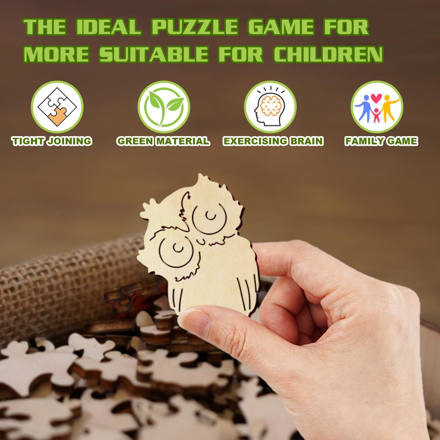 Cute Owl Wooden Puzzles for Kids Ages 6-8 - 50 Pieces