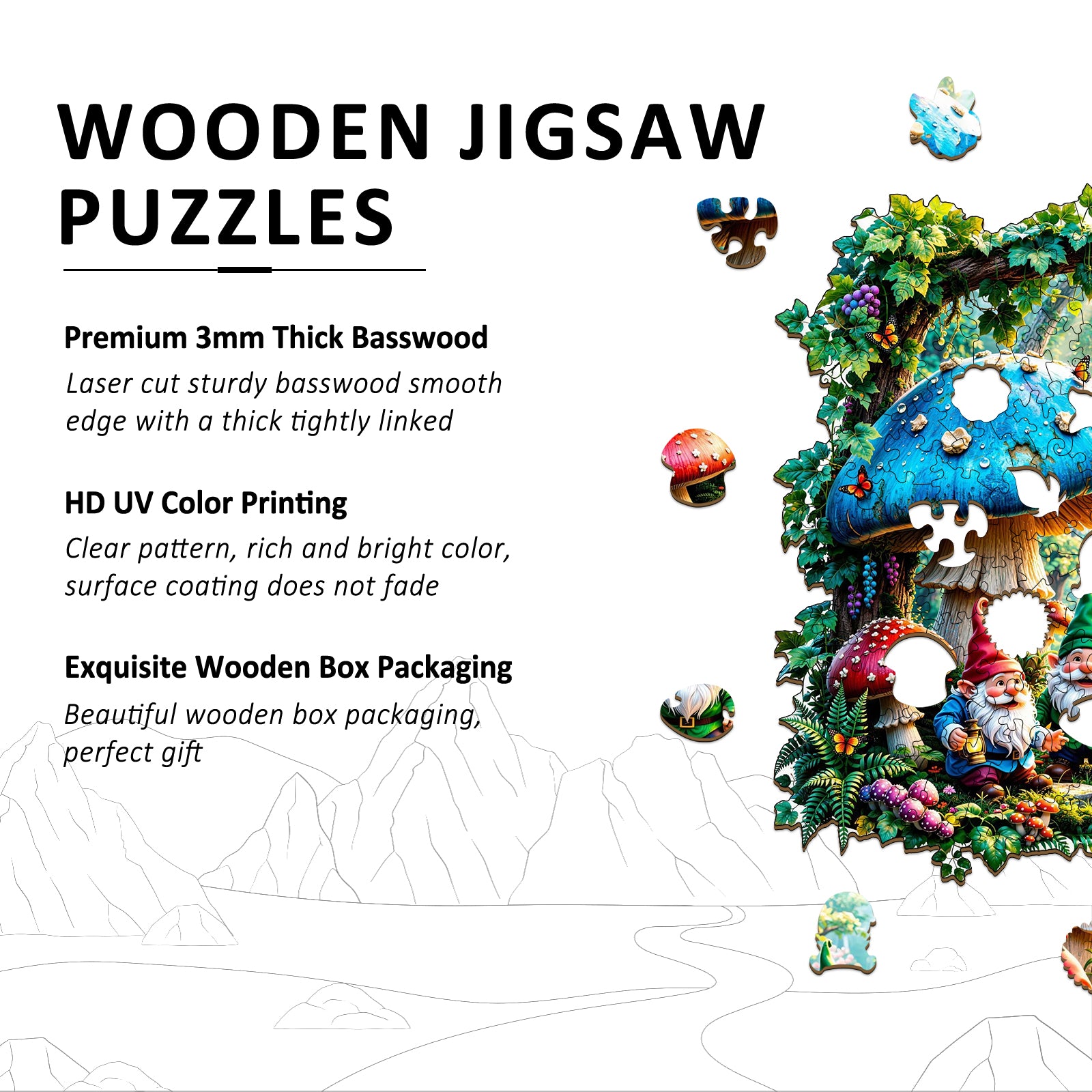 Magic Forest Wooden Jigsaw Puzzles for Adults