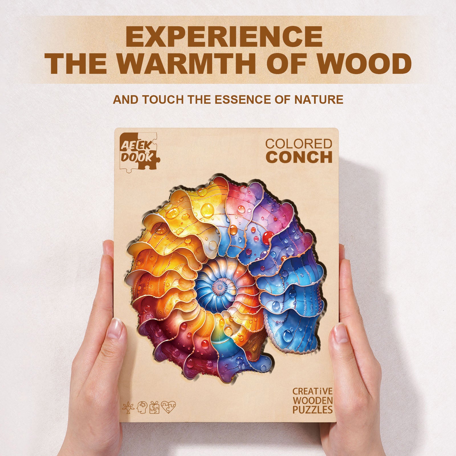 Colorful Nautilus Wooden Jigsaw Puzzles for Adults - Aeekdook