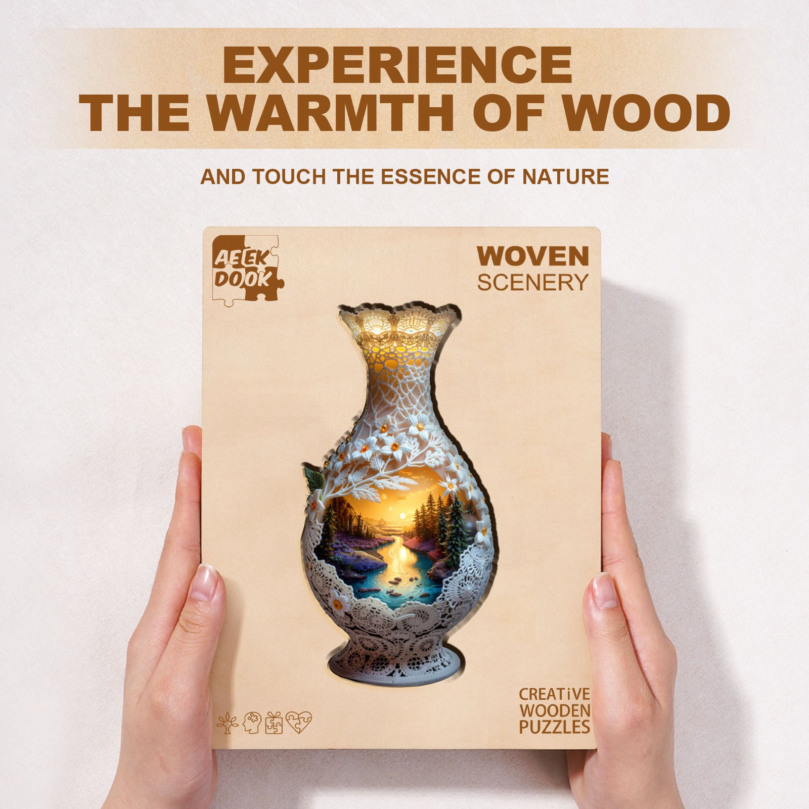 Woven Scenery Wooden Jigsaw Puzzles for Adults - Aeekdook